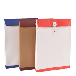 A4 Document File Bag Kraft Paper Folder Pouch Bag-File Organizer Holder Envelope Office School Supplies Thread Buckle Color Printing SN4341