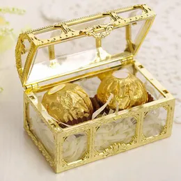 Treasure Chest Candy Box Wedding Favor Mini Pudełka na prezenty Klasa Plastikowa Przezroczysta Biżuteria Stoage Case W023