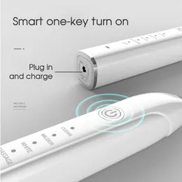 Irrigatori orali sbiancanti denti da sbiancamento USB ricaricabile Sonic 5 modalità IPX7 impermeabile Smart Spazzolino elettrico con 4 spazzole di ricambio teste