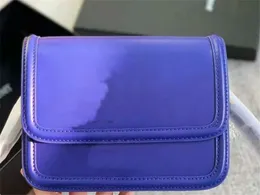 YLのデザイナーIndigo Color New IT BAGS Toothpick Pattern Box Leather Luxurysショルダーバッグ3レイヤーオルガンクロスボディバッグファッション財布19x13cm