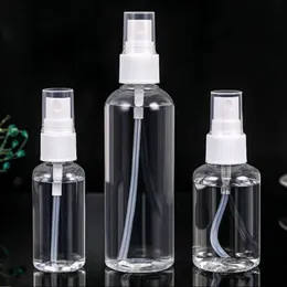 50 sztuk 10ml 20 ml 30 ml 50 ml 100 ml przezroczysty pusty małych butelki rozpylające plastikowe zbiorowe pojemniki kosmetyczne pojemniki kosmetyczne