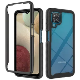 Hibrid Rugged Zırh PC + TPU 2 in 1 Silikon Darbeye Kılıfları Samsung Galaxy A12 A02S A32 A52 A72 5G Arka Kapak Coques Fundas