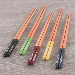 Japanese style chopsticks pointed wooden chopsticks anti-slip and mildew-proof household chopsticks 5 colors KD1841