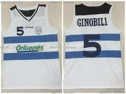 Barato rixback manu ginóbili # 5 Orígenes Argentina National Seam Basketball jerseys homens mulheres juventude xs-5xl