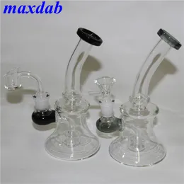 Glass Hookah Bong Dab Oil Rig Bubbler Tall Thick Beaker Mini Smoking Water Pipe med 14mm Bowl Quartz Banger Ash Catcher Silicone Jar
