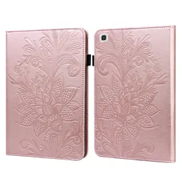 PU Leather Embossed Lotus Wallet Tablet Cases For Samsung Galaxy Tab A7 10.4 SM-T510 SM-T500 Flip Cover