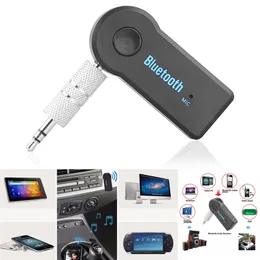 Handfree Car Bluetooth Music Receiver Universal 3.5mm Streaming A2DP Wireless Auto AUX Audio Adapter Connector Mic för telefon MP3