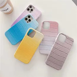 Fashion Colorful Crocodile Pattern Telefon Fodraler för iPhone 13 Pro max 12 11 XS XR X 8 7 Plus Protect Cover Mobile Shock Fodral