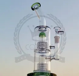 Corona hookah mobius 스테레오 매트릭스 Perc- 새로운 리사이클러 오일 굴착 물 이중 큰 과학 유리 봉 클라인 증기 장비