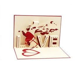 Greeting Cards Wholesale- 3D Up Cupid Heart Happy Valentine Anniversary Birthday Christmas Postcard1