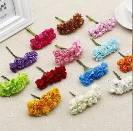 Sachetバッグホームフレグランスデコールガーデン144pcs /ロット1.5cmミニペーパーローズカーの装飾Diy花輪のための造られた花