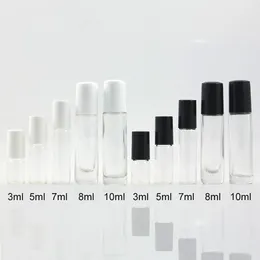 Kostenloser Versand 3 ml 5 ml 7 ml 10 ml Transparente Glas Parfüm Rolle auf Flasche Leer Klar Make up ätherisches Öl Roller Container