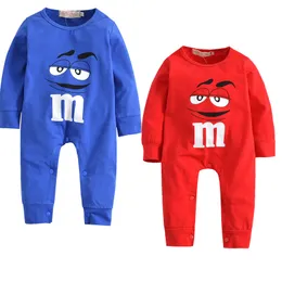 Sommar romer toddler baby spädbarn pojke kläder nyfödda jumpsuit långärmad bomull pyjamas 0-24 månader rompers designers kläder barn tjej