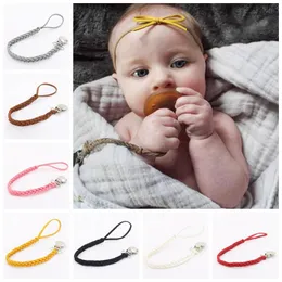 Leather Pacifier Clips Chain Dummy Braided Clip Pacifier Holder Soother Chain Nipple Holder Baby Feeding Tool 7 Colors