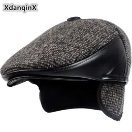 XdanqinX Estilo de invierno Nuevos hombres Sombrero de lana Boinas gruesas y cálidas con orejeras Hueso masculino Sombrero de papá Camionero Sombreros de invierno para hombres Y200110