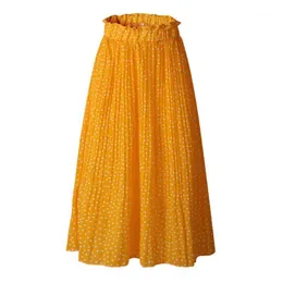 Gonna casual da donna maculata Swing Party Beach Holiday Ladies Polka Dot Floral Midiskirt Pieghettata Fashion Summer1