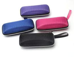 4 colors Rectangle Sunglasses Case pressure-proof Zipper Crush Resistance Small Hard Eye glasses Eyewear Protector Box with lanyard 20 pcs