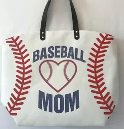 Konst och hantverk Canvas BAG Baseball Tote Sports Bags Casual Softball Football Soccer Basketball Cotton