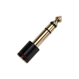 Plugue macho de 6,35 mm para conector fêmea de 3,5 mm adaptador de fone de ouvido conversor de áudio