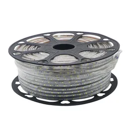 100m / Roll SMD 2835 LED Strip Light 220V 60LEDS / M TIRAS Flexibel bandbelysning Vattentät ren vit / varm vit ljusare