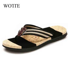 Slippers Wotte Flip Flops Men Summer Male Slippers Men Casual Shoes Summer Fashion Beach Sandals Zapatos Hombre Size 36~45 220308