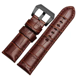 24mm Vintage Watchband Fit Paner Luxury Watches Mens Watch Band Montre De Relojs Designer Genuine Leather Strap With Pin Buckle