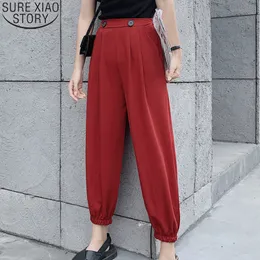 Byxor kvinnor 2020 vår sommar plus storlek lös hög midja chiffong strand anti-myggan sol byxor röd streetwear byxor 9003 50 t200422