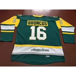 Real 740 Real pełny haft #16 HUMBOLDT BRONCOS HUMBOLDT Strong Straschnitzki Hockey Jersey lub Custom dowolne nazwisko lub numer retro koszulka