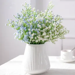 80 Heads 1PC DIY Artificial Baby's Breath Flower Gypsophila Fake PU Bouquet for Wedding Home Party Decorations Supplies