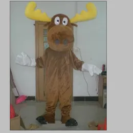 2019 Factory Hot Head Brown Moose Mascot Costume Chrias for Adult To Mart