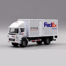 1:60 Scale Toy Car Metal Alloy Commerical Vehicle Express FedEx Van Diecasts Cargo Truck Model Toys F Children Collection LJ200930
