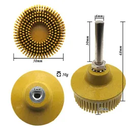 Bristle Disc2inch Emery Rubber Abrasive Brush Polishing Grinding Wheel With Attachment For Burr Rust Scratch jllubt