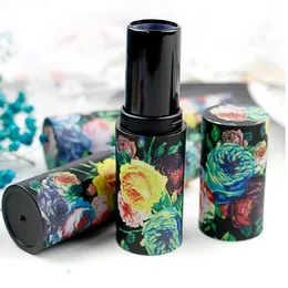 12.1mm Vintage Rose Flower Beauty Empty Lipstick Tubes DIY Makeup Round Top Quality Mini Lip Balm Lipgloss Bottles