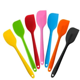 Silicone Scraper Cream Butter Cake Spatula Mixing Batter Scraper Oil Cook Pastry Bread Basting Brush Bakeware Kitchen Dining Tool LSK2021