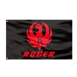 Ruger Flaga Mężczyzna Jaskinia Garaż Decor Vivid Color and Fade Dowód z mosiądzu Przelotki Poliester Yard Lawn Outdoor Decor 3x5 ft