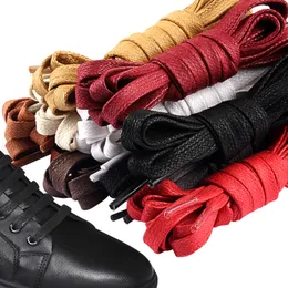 10 Colors 120 cm Shoelaces Waterproof 7 mm Width Flat Waxed Shoelace Durable Casual Leather Shoe Strings