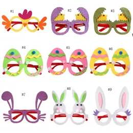 Party Supplies 2022 Easter Okulary Egg Bunny Chick Rabbit Ear Eyeglass Ramki Dekoracja Party-Favor Dzieci Prezent Rra11604