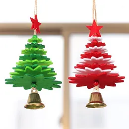 クリスマスの装飾メリーツリーシェイプウォールハンギングクリスマスベルの装飾品のホームカーチャイムクラフトナビダッド1