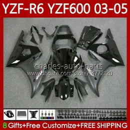 OEM kåpa för YAMAHA YZF-R6 YZF R 6 600 CC svart lager YZF600 YZFR6 03 04 05 Kaross 95No.1 YZF R6 600CC 2003 2004 2005 Kåpa YZF-600 03-05 Motorcykelkaross