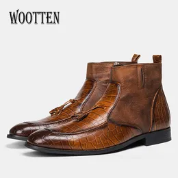40-46 Botki męskie Buty Wootten Najwyższej jakości przystojny wygodne retro skórzane buty Martin # KD5286C3