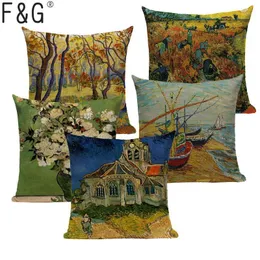 Cushion/Decorative Pillow Top Quality Cushions Styles Usa Woven Painting Decorative Sofa Pad Linen 45Cmx45Cm Square Trimmings Case