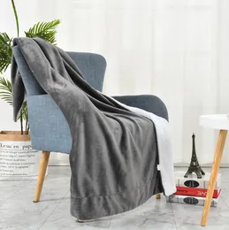 The latest 130X160CM size blanket, lamb wool thickened warm double-layer flannel blankets, other colors and logos can be customized