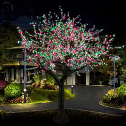 Piękna LED Wiśniowa Kwiat Choinki Oświetlenie P65 Wodoodporna Ogród Krajobraz Dekoracji Lampa Dla Wesele Party Christm