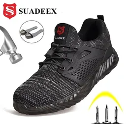 Suadex Dropshipping İş Anti-Smashing Ayakkabı Fiş Boyutu 36-48 Erkek Kadın Yıkılmaz Güvenlik Sneakers Y200915
