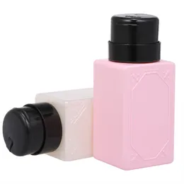 1pc 180ml Nail Polish Remover Pump Alcohol Liquid Dispensers Empty Plastic Bottle Make Up Cosmetic Refillable Container Nail Tools