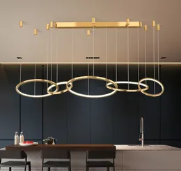 Enkelt och lätt lyxigt vardagsrum ljuskrona belysningsring post-modern minimalistiska lampor Nordic Home Dining LED-ljuskrona