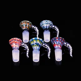 Nice Handmade Colorful Cool 14MM 18MM Male Connector Interface Pyrex Glass Bowl Container Tobacco Handle Vessel Holder Smoking Bong Holder