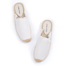 Tienda Soludos Kvinnors Frayed Mule Canvas Gummi Solid Vår / Höst Kvinnor Tofflor Mode Slides Sommar Sandaler Plush Shoes X1020