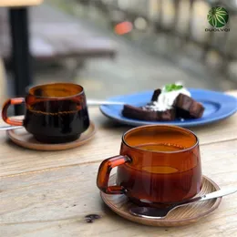Holaroom Colorful Coffee Mug High Borosilicate Glass Cup Tumbler caneca tazas Tea Juice Milk Water Heat Resistant 220311