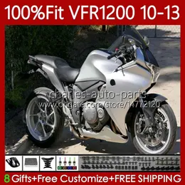 Injection Body For HONDA VFR1200F Crosstourer VFR 1200 RR CC F 10-13 76No.27 VFR1200X VFR-1200 VFR1200 Gloss Silvery 10 11 12 13 VFR1200RR 2010 2011 2012 2013 OEM Fairing